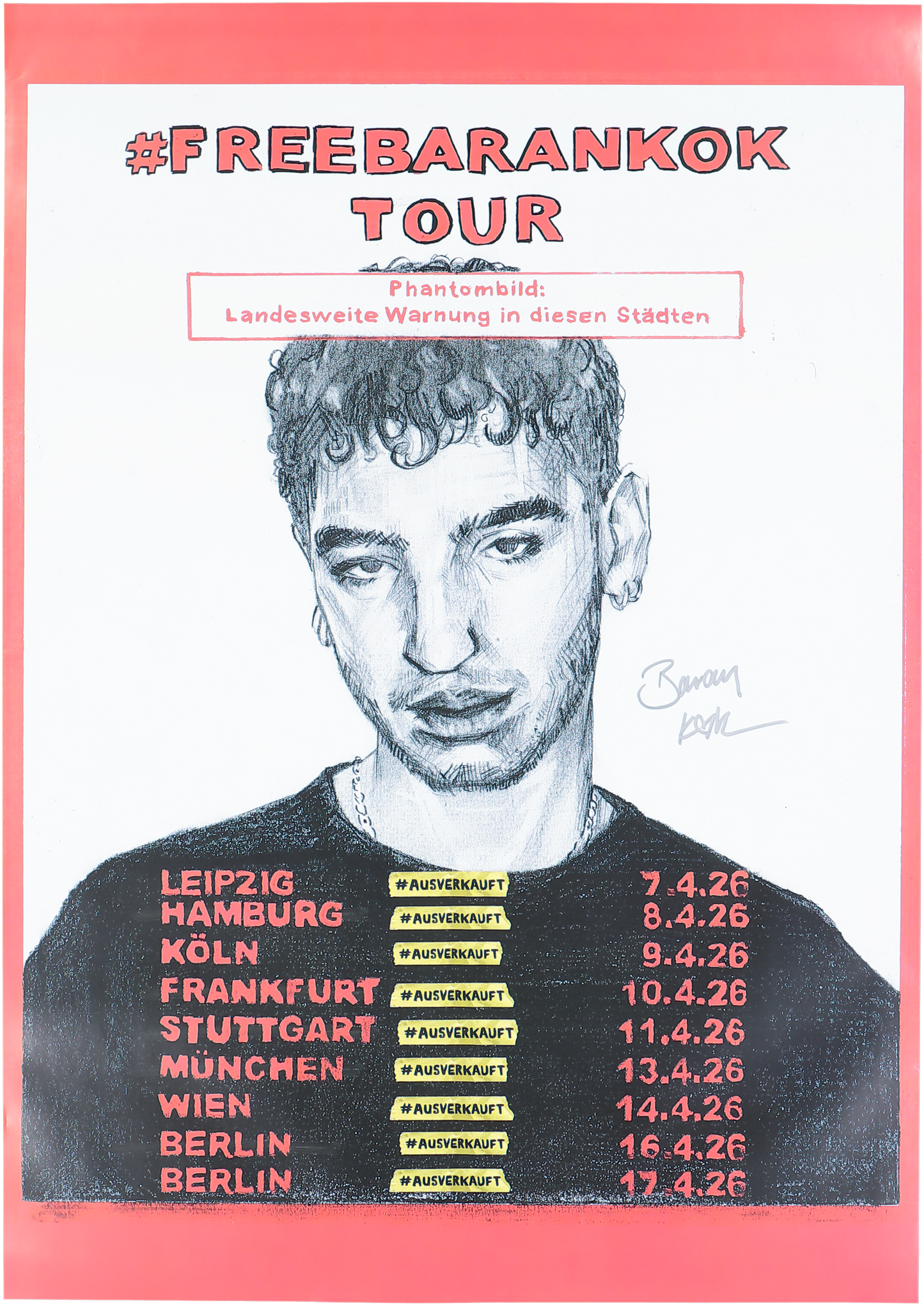 Baran Kok Tourposter signiert – #FREEBARANKOK Tour
